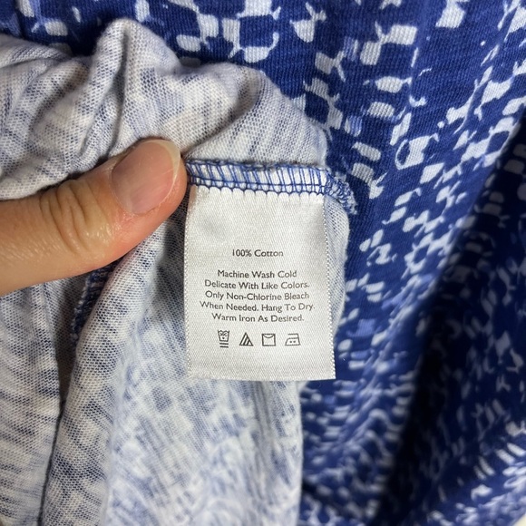 Y2K Vintage Eddie Bauer Cotton Babydoll Midi Dress L Blue Minimalist Cottagecore - Picture 3 of 12